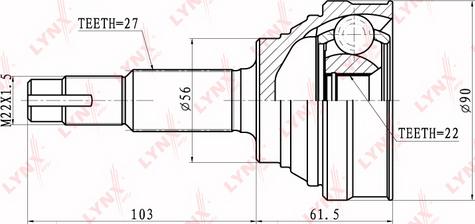 LYNXauto CO-5721 - Шарнирный комплект, ШРУС, приводной вал unicars.by