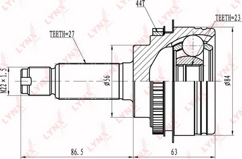 LYNXauto CO-6900A - Шарнирный комплект, ШРУС, приводной вал unicars.by