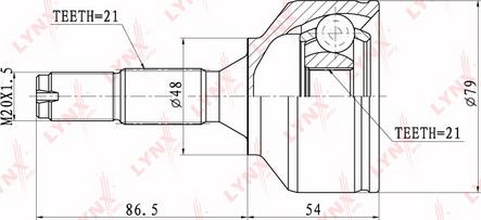 LYNXauto CO-6101 - Шарнирный комплект, ШРУС, приводной вал unicars.by