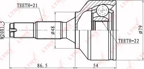 LYNXauto CO-6103 - Шарнирный комплект, ШРУС, приводной вал unicars.by