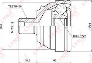 LYNXauto CO-8024 - Шарнирный комплект, ШРУС, приводной вал unicars.by