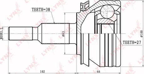 LYNXauto CO-8027 - Шарнирный комплект, ШРУС, приводной вал unicars.by