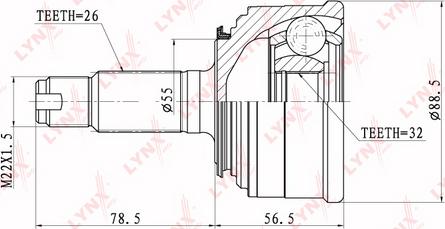 LYNXauto CO-3404 - Шарнирный комплект, ШРУС, приводной вал unicars.by