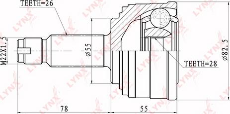 LYNXauto CO-3405 - Шарнирный комплект, ШРУС, приводной вал unicars.by