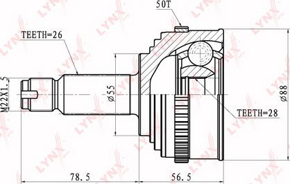 LYNXauto CO-3406A - Шарнирный комплект, ШРУС, приводной вал unicars.by