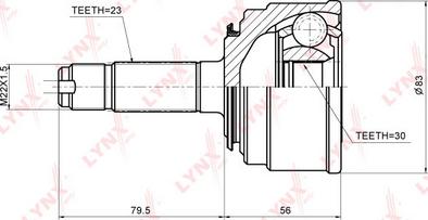 LYNXauto CO-3426 - Шарнирный комплект, ШРУС, приводной вал unicars.by