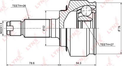 LYNXauto CO-3694 - Шарнирный комплект, ШРУС, приводной вал unicars.by