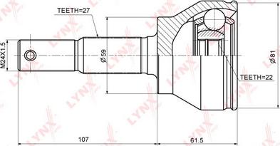 LYNXauto CO-3698 - Шарнирный комплект, ШРУС, приводной вал unicars.by