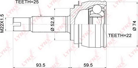 LYNXauto CO-3697 - Шарнирный комплект, ШРУС, приводной вал unicars.by