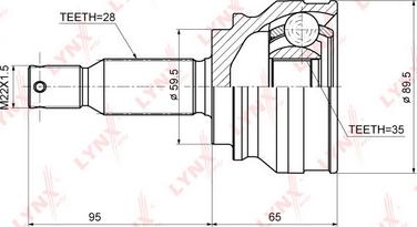 LYNXauto CO-3644 - Шарнирный комплект, ШРУС, приводной вал unicars.by