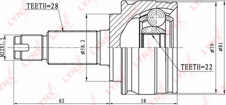 LYNXauto CO-3645 - Шарнирный комплект, ШРУС, приводной вал unicars.by