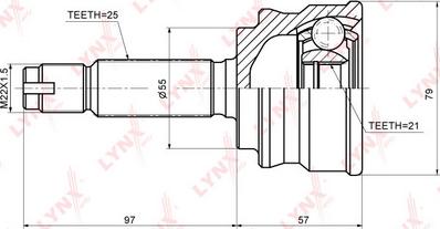 LYNXauto CO-3656 - Шарнирный комплект, ШРУС, приводной вал unicars.by