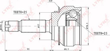 LYNXauto CO-3658A - Шарнирный комплект, ШРУС, приводной вал unicars.by