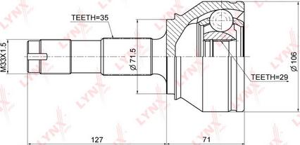 LYNXauto CO-3667 - Шарнирный комплект, ШРУС, приводной вал unicars.by