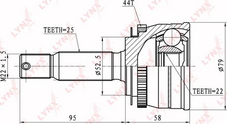 LYNXauto CO-3601A - Шарнирный комплект, ШРУС, приводной вал unicars.by