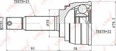 LYNXauto CO-3603 - Шарнирный комплект, ШРУС, приводной вал unicars.by