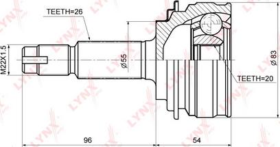 LYNXauto CO-3684 - Шарнирный комплект, ШРУС, приводной вал unicars.by