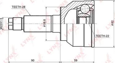 LYNXauto CO-3639 - Шарнирный комплект, ШРУС, приводной вал unicars.by