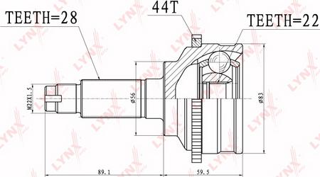 LYNXauto CO-3630A - Шарнирный комплект, ШРУС, приводной вал unicars.by