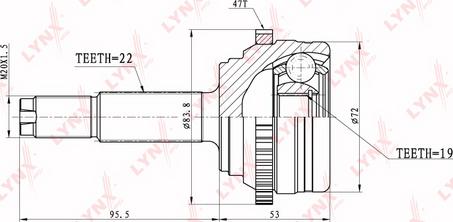 LYNXauto CO-3631A - Шарнирный комплект, ШРУС, приводной вал unicars.by