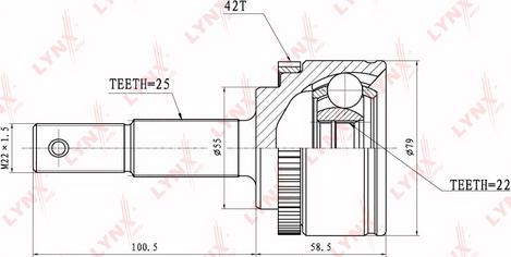 LYNXauto CO-3638A - Шарнирный комплект, ШРУС, приводной вал unicars.by