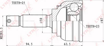 LYNXauto CO-3629 - Шарнирный комплект, ШРУС, приводной вал unicars.by