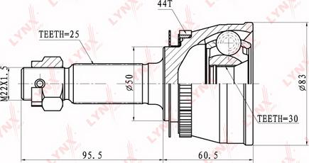 LYNXauto CO-3628A - Шарнирный комплект, ШРУС, приводной вал unicars.by