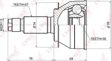 LYNXauto CO-3679 - Шарнирный комплект, ШРУС, приводной вал unicars.by