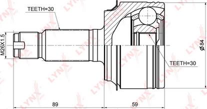 LYNXauto CO-3670 - Шарнирный комплект, ШРУС, приводной вал unicars.by