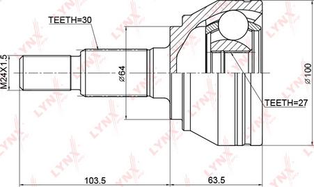 LYNXauto CO-3763 - Шарнирный комплект, ШРУС, приводной вал unicars.by