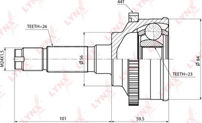 LYNXauto CO-3701A - Шарнирный комплект, ШРУС, приводной вал unicars.by