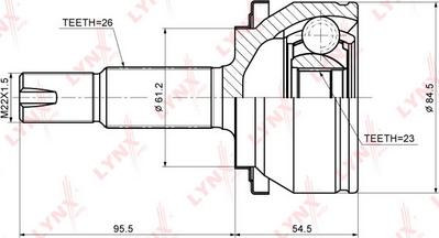 LYNXauto CO-3707 - Шарнирный комплект, ШРУС, приводной вал unicars.by