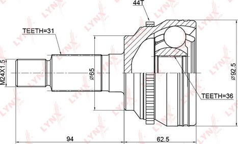 LYNXauto CO-3770A - Шарнирный комплект, ШРУС, приводной вал unicars.by