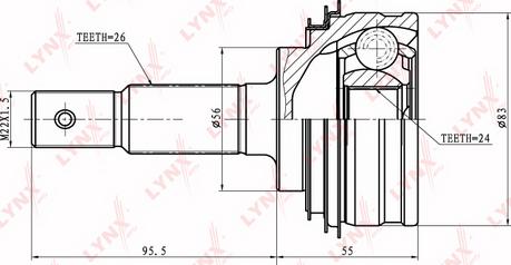 LYNXauto CO-7549 - Шарнирный комплект, ШРУС, приводной вал unicars.by