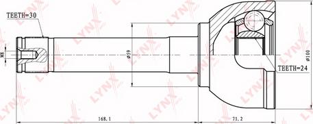 LYNXauto CO-7543 - Шарнирный комплект, ШРУС, приводной вал unicars.by