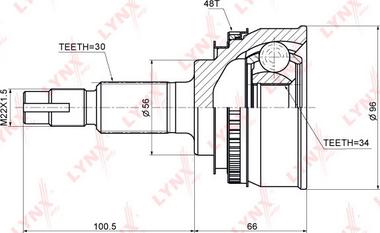 LYNXauto CO-7567A - Шарнирный комплект, ШРУС, приводной вал unicars.by