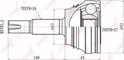 LYNXauto CO-7501 - Шарнирный комплект, ШРУС, приводной вал unicars.by