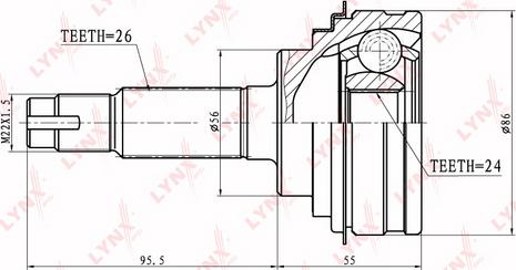 LYNXauto CO-7508 - Шарнирный комплект, ШРУС, приводной вал unicars.by