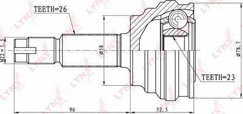 LYNXauto CO-7515 - Шарнирный комплект, ШРУС, приводной вал unicars.by