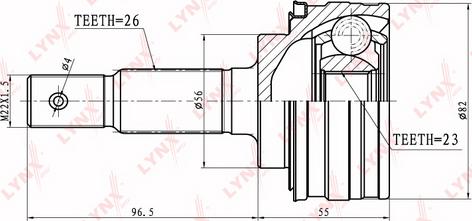 LYNXauto CO-7518 - Шарнирный комплект, ШРУС, приводной вал unicars.by