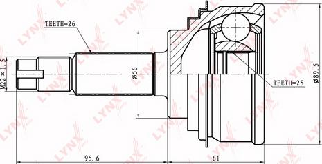 LYNXauto CO-7512 - Шарнирный комплект, ШРУС, приводной вал unicars.by