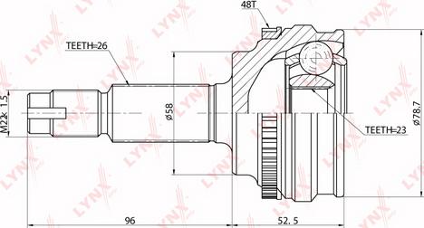 LYNXauto CO-7517A - Шарнирный комплект, ШРУС, приводной вал unicars.by