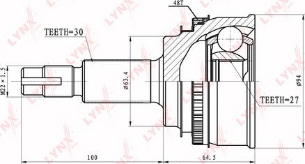 LYNXauto CO-7586A - Шарнирный комплект, ШРУС, приводной вал unicars.by