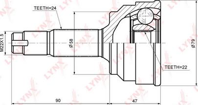 LYNXauto CO-7588 - Шарнирный комплект, ШРУС, приводной вал unicars.by