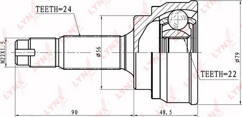 LYNXauto CO-7534 - Шарнирный комплект, ШРУС, приводной вал unicars.by