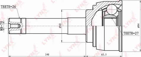 LYNXauto CO-7533 - Шарнирный комплект, ШРУС, приводной вал unicars.by