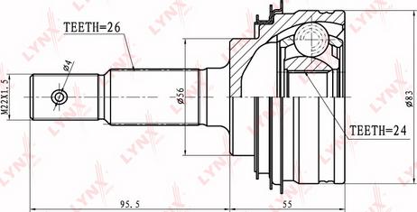 LYNXauto CO-7537 - Шарнирный комплект, ШРУС, приводной вал unicars.by