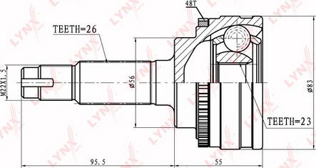 LYNXauto CO-7521A - Шарнирный комплект, ШРУС, приводной вал unicars.by