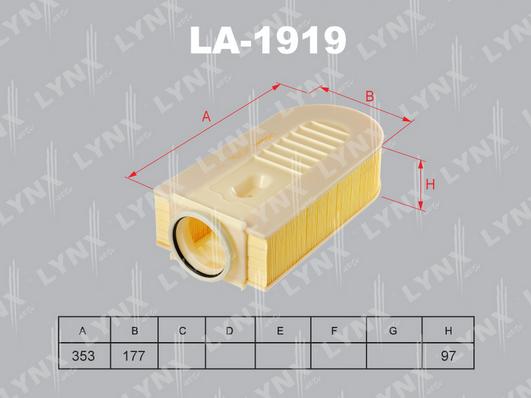 LYNXauto LA-1919 - Воздушный фильтр, двигатель unicars.by