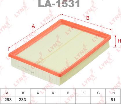 LYNXauto LA-1531 - Воздушный фильтр, двигатель unicars.by